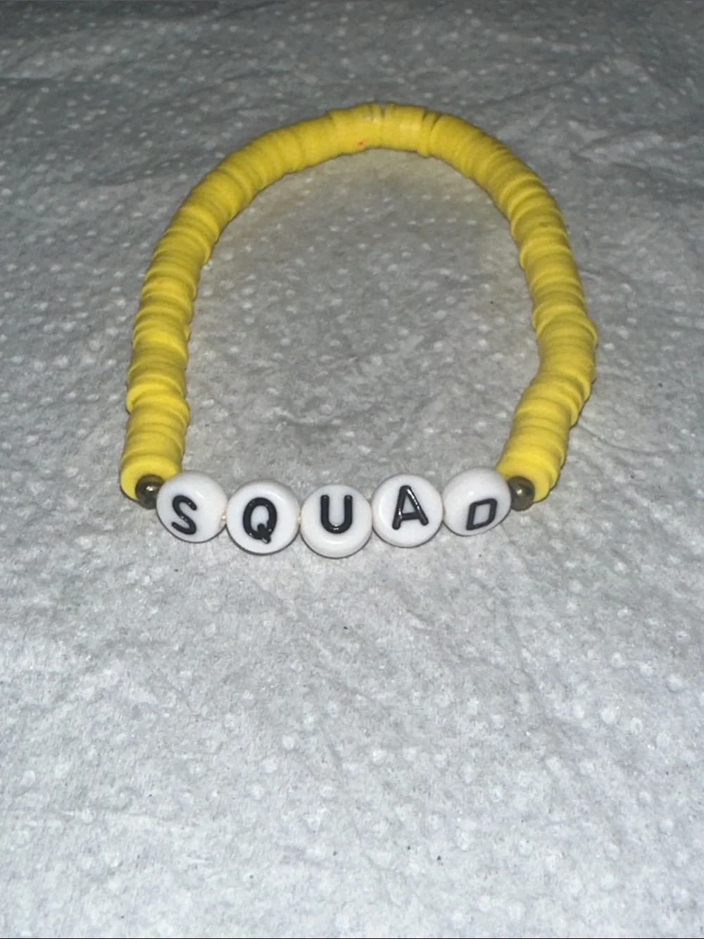 Matching “Squad” Beaded Stretch Bracelet Set